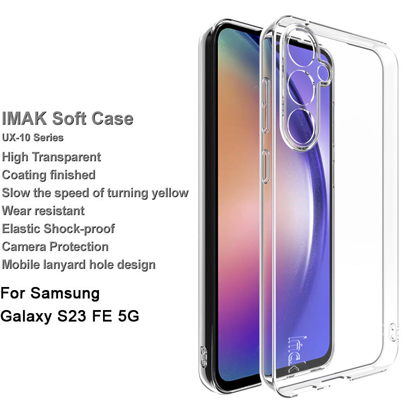 IMAK UX-10 Series til Samsung Galaxy S23 FE Fleksibel TPU mobiltelefon cover Anti-ridse telefoncover IMAK UX-10 Series til Samsung Galaxy S23 FE Fleksibel TPU mobiltelefon cover Anti-ridse telefoncover
